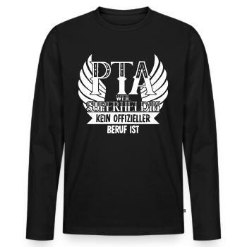 PTA Superheldin Pharmazie Apotheke - Männer Premium Bio Langarmshirt - Schwarz - Vorne - Nico (187cm)