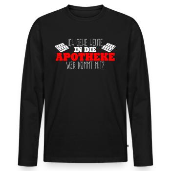 PTA Pharmazie Spruch Apotheke - Männer Premium Bio Langarmshirt - Schwarz - Vorne - Nico (187cm)