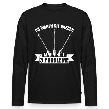 3D Bogensport Langbogen Bogenschießen - Männer Premium Bio Langarmshirt - Schwarz - Vorne - Nico (187cm)