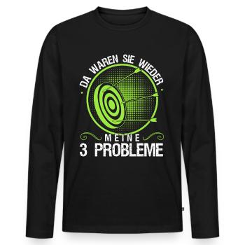3D Bogensport Langbogen Bogenschießen - Männer Premium Bio Langarmshirt - Schwarz - Vorne - Nico (187cm)