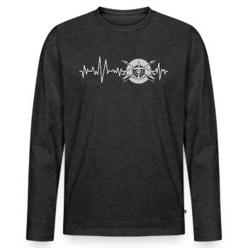 3D Bogensport EKG Langbogen - Männer Premium Bio Langarmshirt - Anthrazit meliert - Vorne - Nico (187cm)