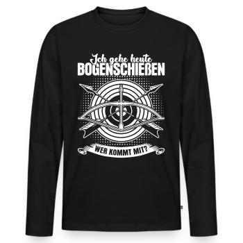 3D Bogensport Langbogen Compoundbogen - Männer Premium Bio Langarmshirt - Schwarz - Vorne - Nico (187cm)