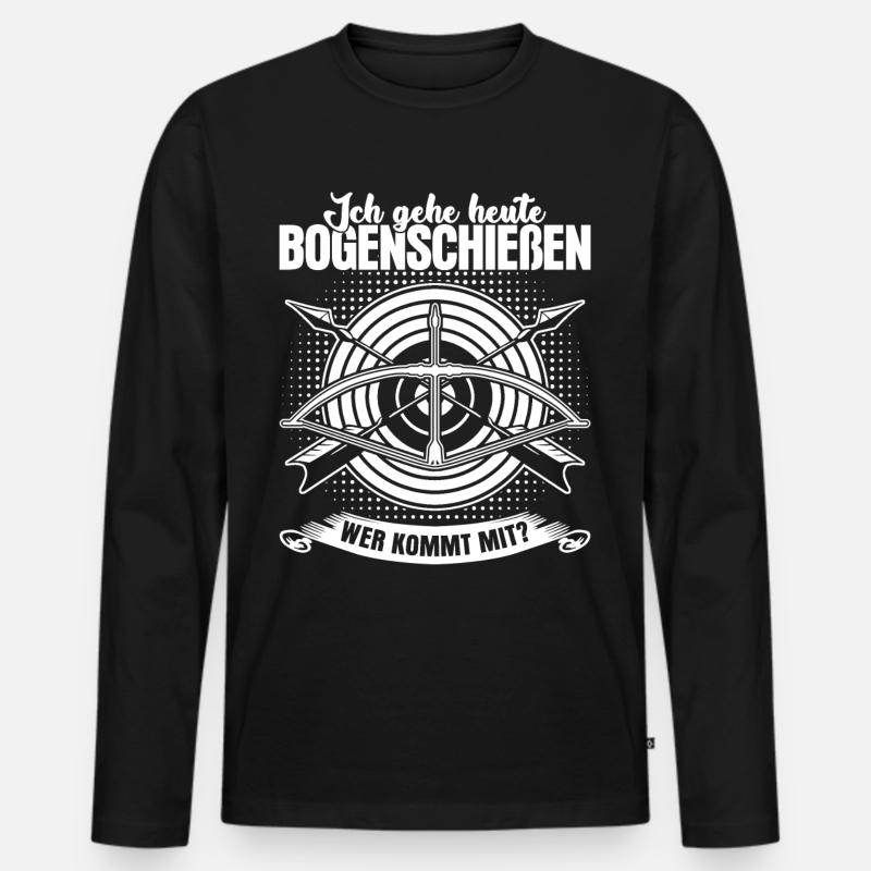 3D Bogensport Langbogen Compoundbogen - Männer Premium Bio Langarmshirt - Schwarz