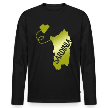 Sardegna Sardinia Heart Sardinia - Men's Premium Organic Long Sleeve Shirt - black - Front - Nico (187cm)