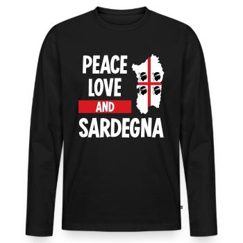 Sardegna Sardinia Flag Sardinia - Men's Premium Organic Long Sleeve Shirt - black - Front - Nico (187cm)