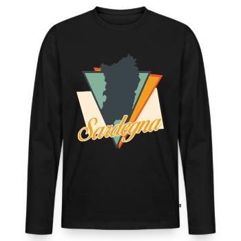 Sardaigne Sardaigne Sardaigne - T-shirt manches longues Premium bio Homme - noir - Devant - Nico (187cm)