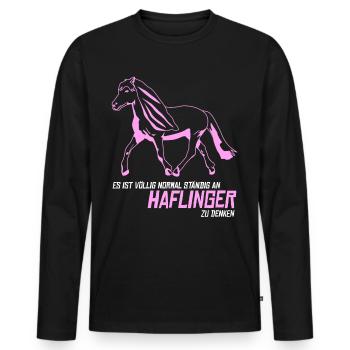 Haflinger Haflingers - Männer Premium Bio Langarmshirt - Schwarz - Vorne - Nico (187cm)