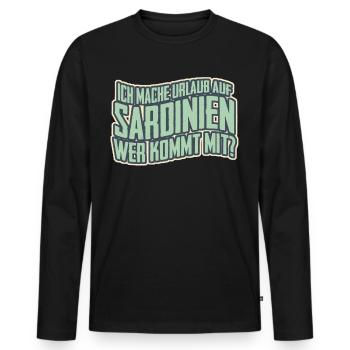 Sardegna Sardinien Urlaub Sardinia - Männer Premium Bio Langarmshirt - Schwarz - Vorne - Nico (187cm)