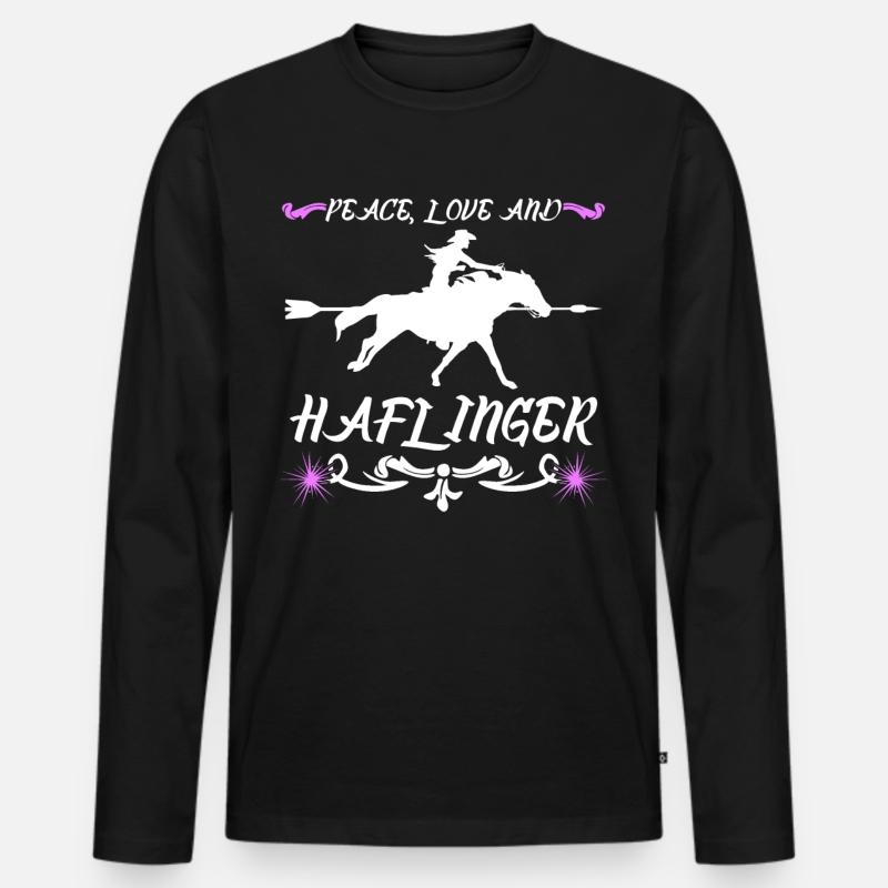 Haflinger Pferd - Männer Premium Bio Langarmshirt - Schwarz
