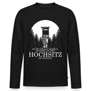 Jägerin Jagd Jäger Hochsitz Jagen - Männer Premium Bio Langarmshirt - Schwarz - Vorne - Nico (187cm)