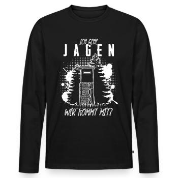 Jägerin Jäger Jagd Hochsitz Jagen - Männer Premium Bio Langarmshirt - Schwarz - Vorne - Nico (187cm)