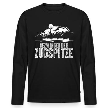 Bezwinger der Zugspitze - Männer Premium Bio Langarmshirt - Schwarz - Vorne - Nico (187cm)