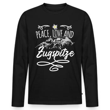 Zugspitze - Männer Premium Bio Langarmshirt - Schwarz - Vorne - Nico (187cm)
