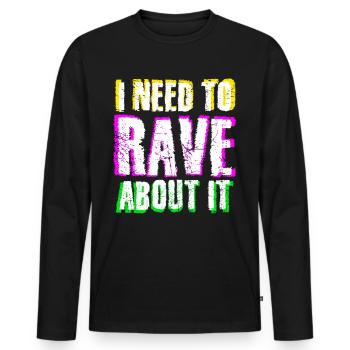 Raver Festival Techno Rave - Männer Premium Bio Langarmshirt - Schwarz - Vorne - Nico (187cm)