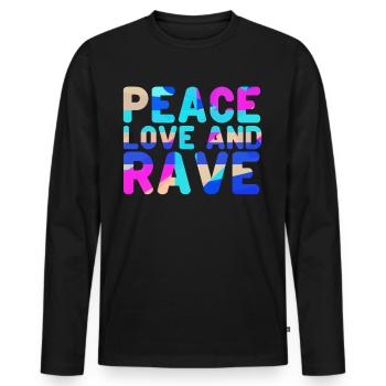 Raver Festival Hardtekk Techno Rave - Männer Premium Bio Langarmshirt - Schwarz - Vorne - Nico (187cm)
