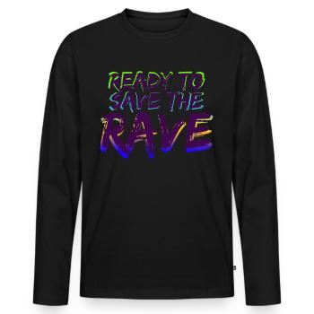 Raver Festival Techno Rave Hardtekk - Männer Premium Bio Langarmshirt - Schwarz - Vorne - Nico (187cm)