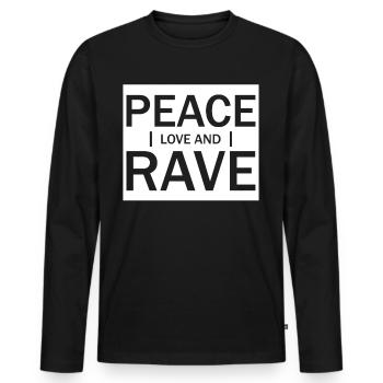 Raver Hardtekk Festival Techno Rave - Männer Premium Bio Langarmshirt - Schwarz - Vorne - Nico (187cm)
