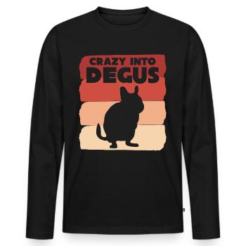 Degu Saying Degus - Men's Premium Organic Long Sleeve Shirt - black - Front - Nico (187cm)