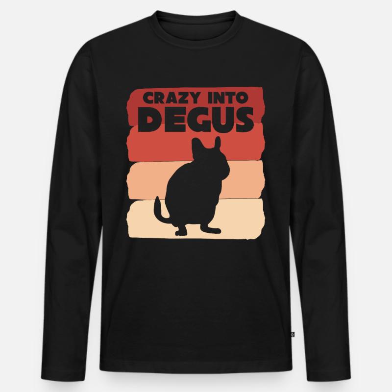 Degu Spruch Degus - Männer Premium Bio Langarmshirt - Schwarz