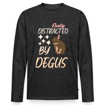 Degu Witz Degus - Männer Premium Bio Langarmshirt - Anthrazit meliert - Vorne - Nico (187cm)