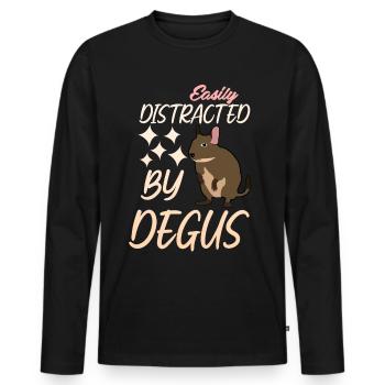 Degu Joke Degus - Men's Premium Organic Long Sleeve Shirt - black - Front - Nico (187cm)