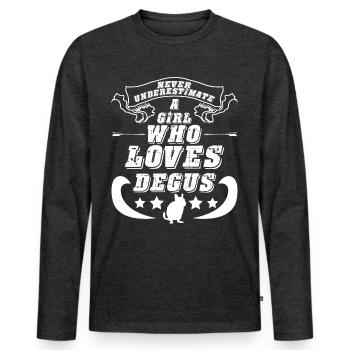 Degu Girl Degus - Männer Premium Bio Langarmshirt - Anthrazit meliert - Vorne - Nico (187cm)