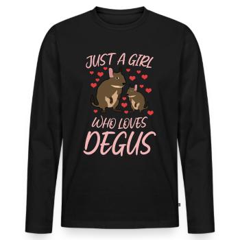 Degu Heart Degus - Men's Premium Organic Long Sleeve Shirt - black - Front - Nico (187cm)