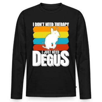 Degu Therapy Degus - Men's Premium Organic Long Sleeve Shirt - black - Front - Nico (187cm)
