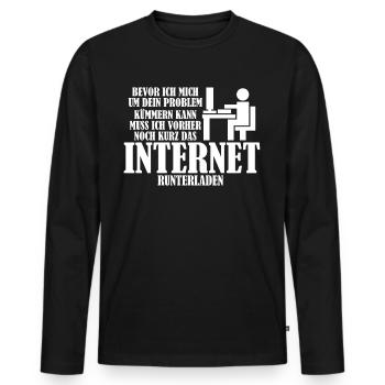 Informatik Vintage Internet Nerd Admin - Männer Premium Bio Langarmshirt - Schwarz - Vorne - Nico (187cm)