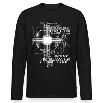 Informatik Vintage Admin Informatiker - Männer Premium Bio Langarmshirt - Schwarz - Vorne - Nico (187cm)