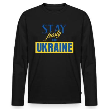 Stay frosty for Ukraine - Men's Premium Organic Long Sleeve Shirt - black - Front - Nico (187cm)