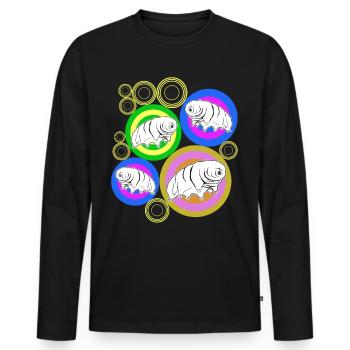 Tardigrade Retro Ours d’eau Tardigrades - T-shirt manches longues Premium bio Homme - noir - Devant - Nico (187cm)
