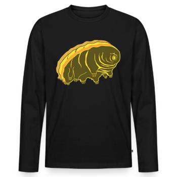 Tardigrade Ours d’eau Rétro Tardigrades - T-shirt manches longues Premium bio Homme - noir - Devant - Nico (187cm)
