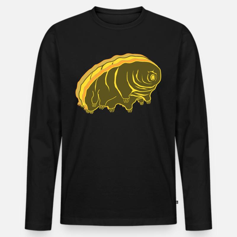 Tardigrade Wasserbär Retro Tardigrades - Männer Premium Bio Langarmshirt - Schwarz