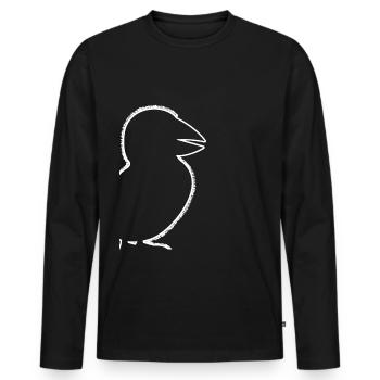 Puffin Outline Puffin puffins - Men's Premium Organic Long Sleeve Shirt - black - Front - Nico (187cm)