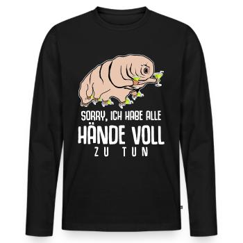 Tardigrade Party Alkohol Wasserbär - Männer Premium Bio Langarmshirt - Schwarz - Vorne - Nico (187cm)