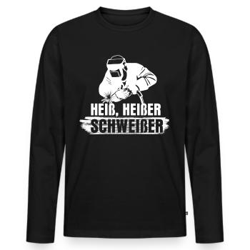 Schweißen Heiß Heißer Schweißer - Männer Premium Bio Langarmshirt - Schwarz - Vorne - Nico (187cm)