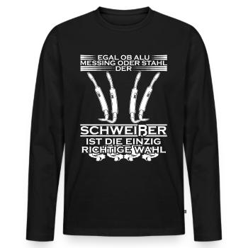 Schweißer Mechaniker Schlosser Schweißen - Männer Premium Bio Langarmshirt - Schwarz - Vorne - Nico (187cm)