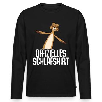 Erdmännchen Schlafshirt - Männer Premium Bio Langarmshirt - Schwarz - Vorne - Nico (187cm)
