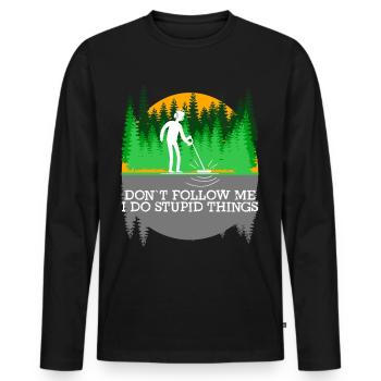 Sondeln Metalldetektor lustig Sondler - Männer Premium Bio Langarmshirt - Schwarz - Vorne - Nico (187cm)