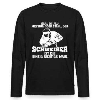 Schweißer Schlosser Mechaniker Schweißen - Männer Premium Bio Langarmshirt - Schwarz - Vorne - Nico (187cm)