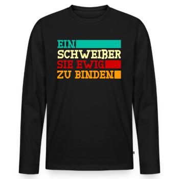 Schweißer Schweißnaht Schweißen - Männer Premium Bio Langarmshirt - Schwarz - Vorne - Nico (187cm)