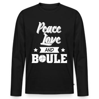 Boule Boulekugeln Petanque Witz Boccia - Men's Premium Organic Long Sleeve Shirt - black - Front - Nico (187cm)