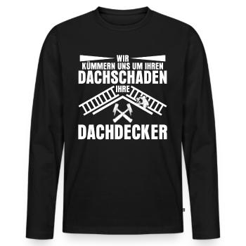 Dachdecker Dach decken Dachschaden - Männer Premium Bio Langarmshirt - Schwarz - Vorne - Nico (187cm)