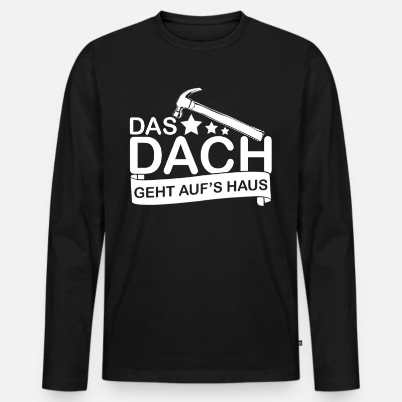 Dachdecker Dachdeckermeister - Männer Premium Bio Langarmshirt - Schwarz