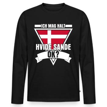 Hvide Sande Urlaub Ringkøbing Fjord - Männer Premium Bio Langarmshirt - Schwarz - Vorne - Nico (187cm)