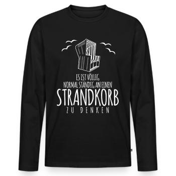 Strandkorb Nordsee Ostsee Strandkörbe - Männer Premium Bio Langarmshirt - Schwarz - Vorne - Nico (187cm)