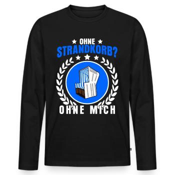 Strandkorb Ostsee Nordsee Strandkörbe - Männer Premium Bio Langarmshirt - Schwarz - Vorne - Nico (187cm)