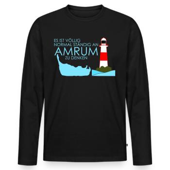 Amrum Nebel Urlaub - Männer Premium Bio Langarmshirt - Schwarz - Vorne - Nico (187cm)