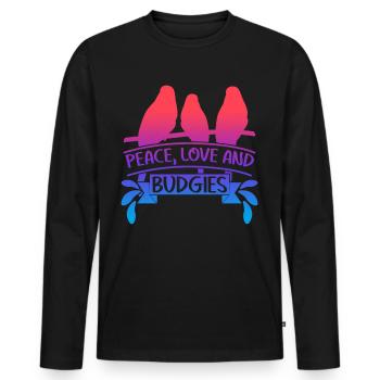 Budgerigar saying Budgerigar - Men's Premium Organic Long Sleeve Shirt - black - Front - Nico (187cm)